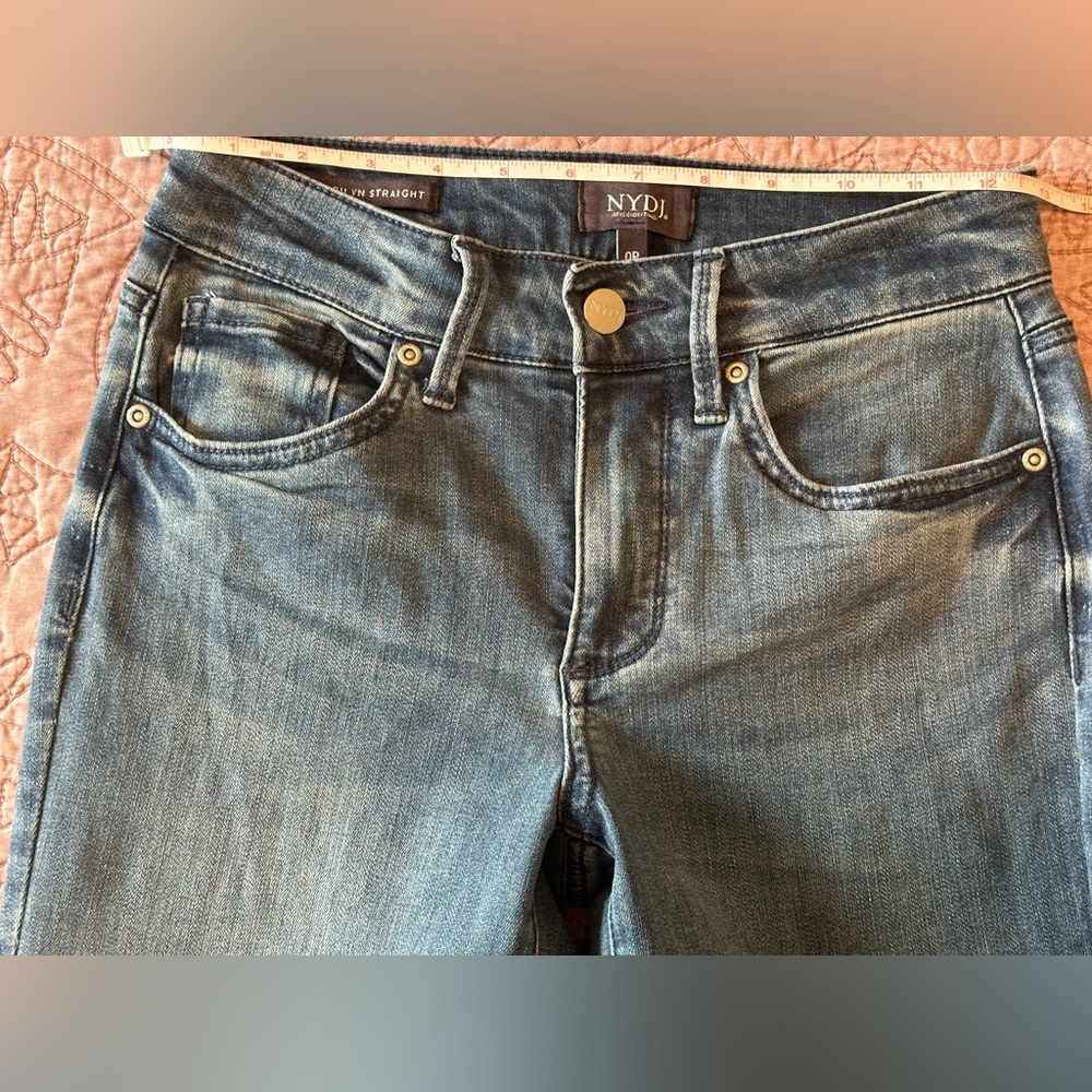 NWOT NYDJ Women's Blue Jeans 0P Marilyn straight - Picture 4 of 14